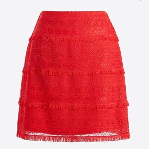 J. Crew Factory Lace and Fringe Skirt Size 8 NWT